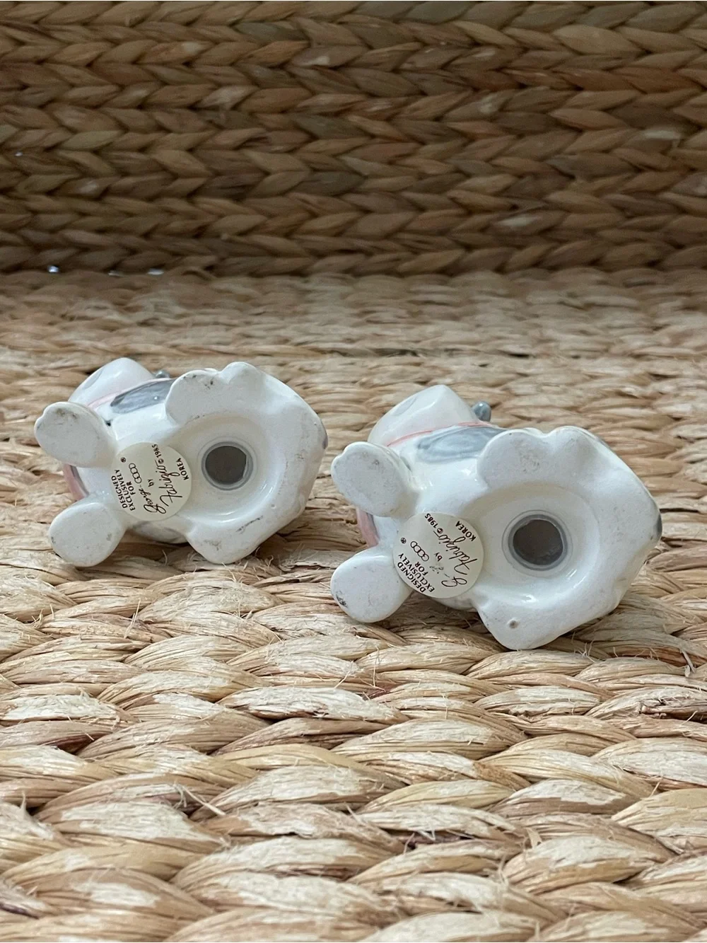 Vintage 1985 Ceramic Cow Salt and Pepper Shakers / George Good by Fabrizio 3”